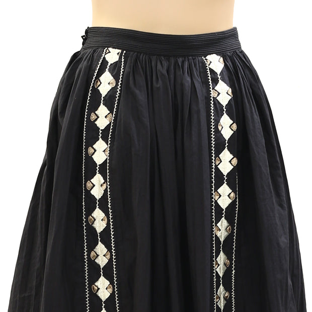 Ulla Johnson Embroidered Midi Skirt