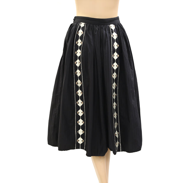 Ulla Johnson Embroidered Midi Skirt