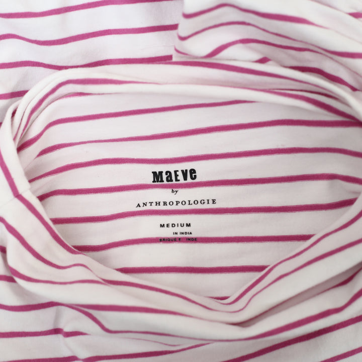 Maeve Anthropologie Mock-Neck Striped Printed Tank Blouse Top