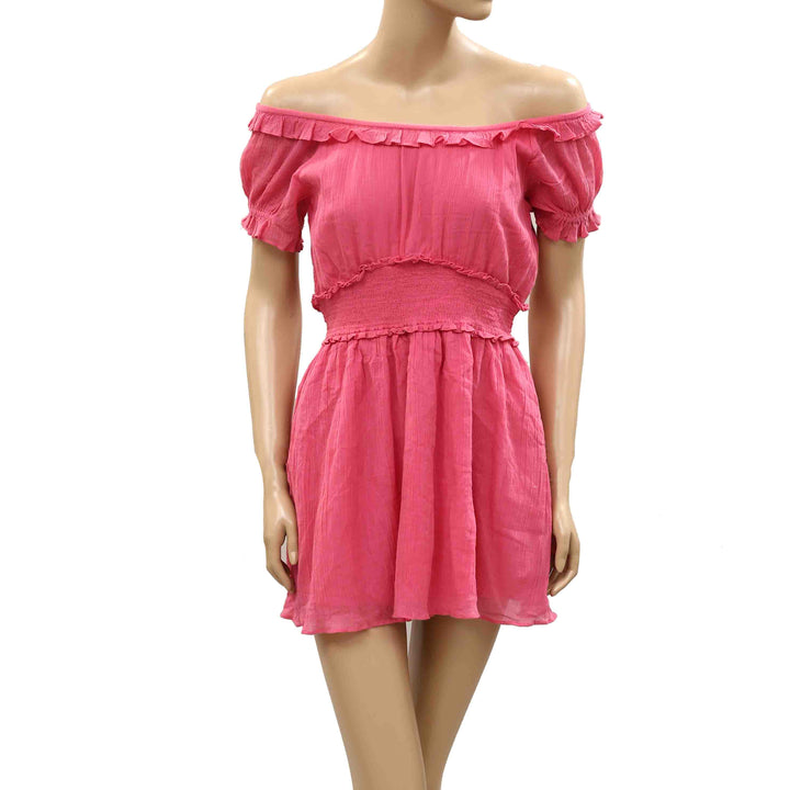 Loveshackfancy Off Shoulder Mini Dress