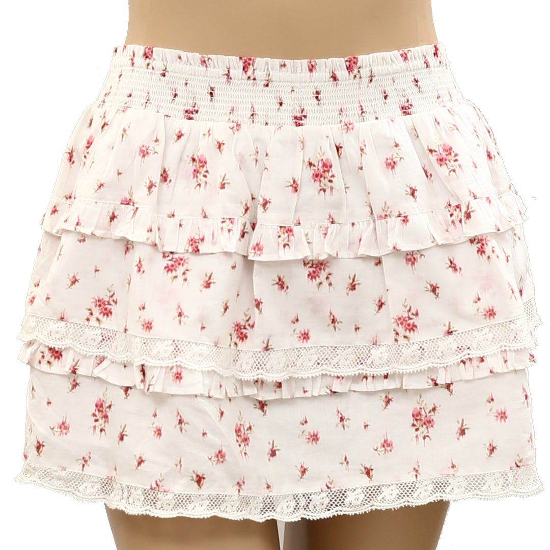 Loveshackfancy Ruffle Floral Printed Girls Mini Skirt