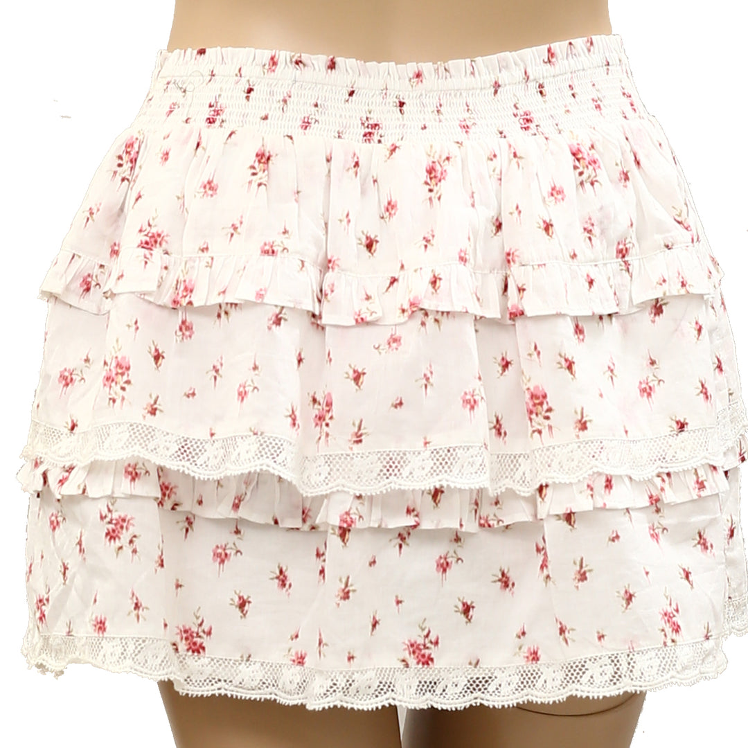 Loveshackfancy Ruffle Floral Printed Girls Mini Skirt