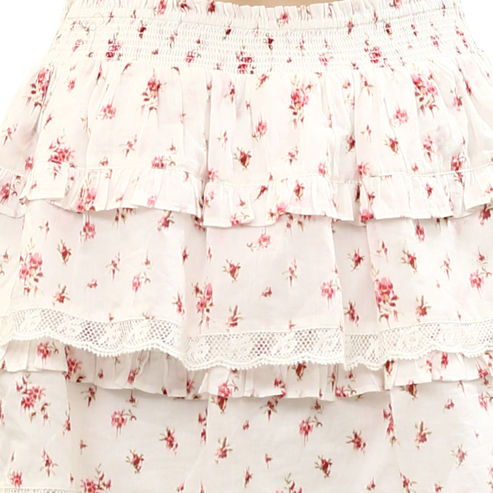 Loveshackfancy Ruffle Floral Printed Girls Mini Skirt