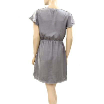 Madewell Anthropologie Beaded Embellished Wrap Mini Dress