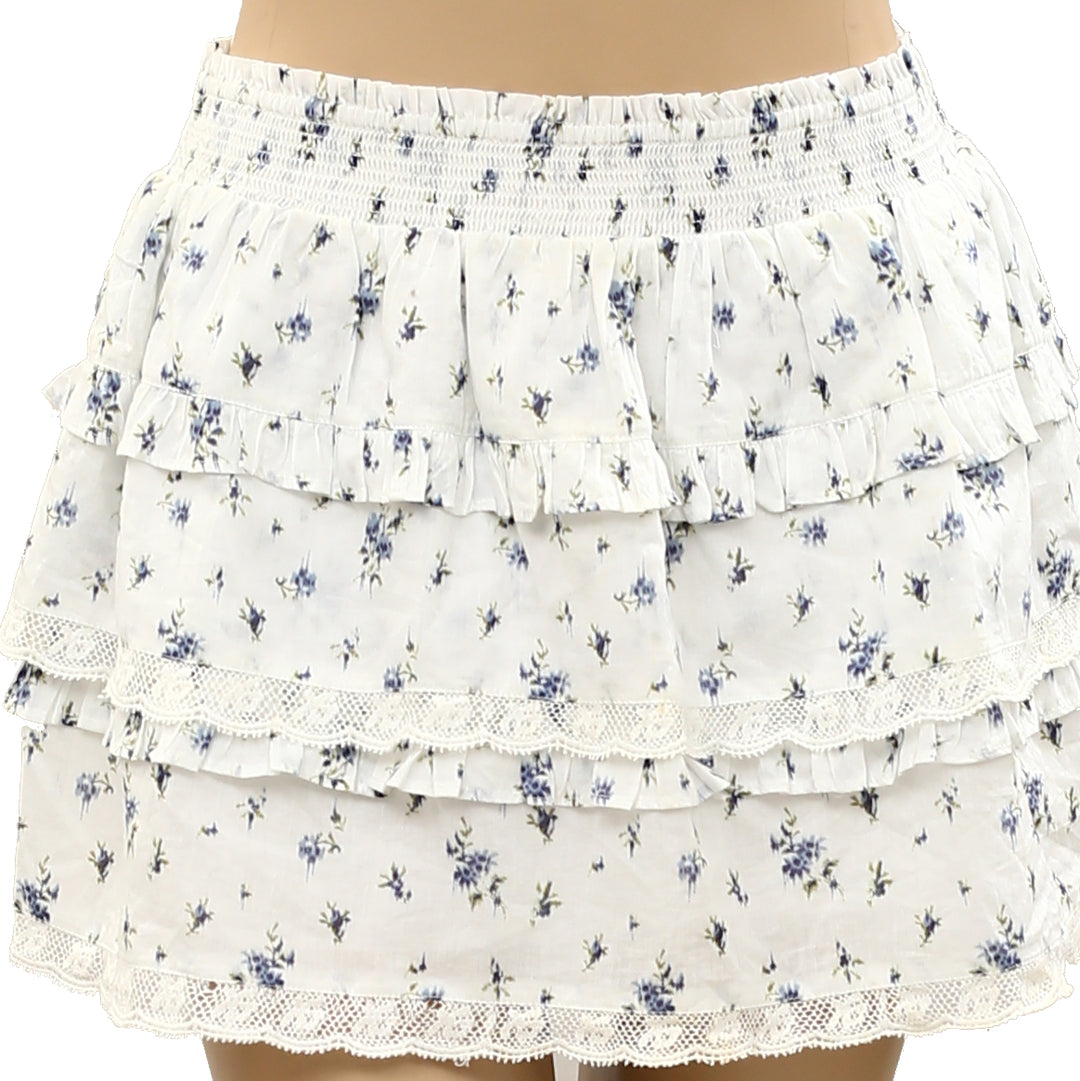Loveshackfancy Ruffle Floral Print Girl Mini Skirt