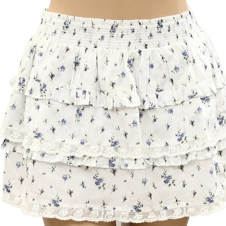 Loveshackfancy Ruffle Floral Print Girl Mini Skirt
