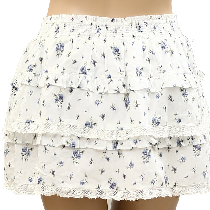 Loveshackfancy Ruffle Floral Print Girl Mini Skirt