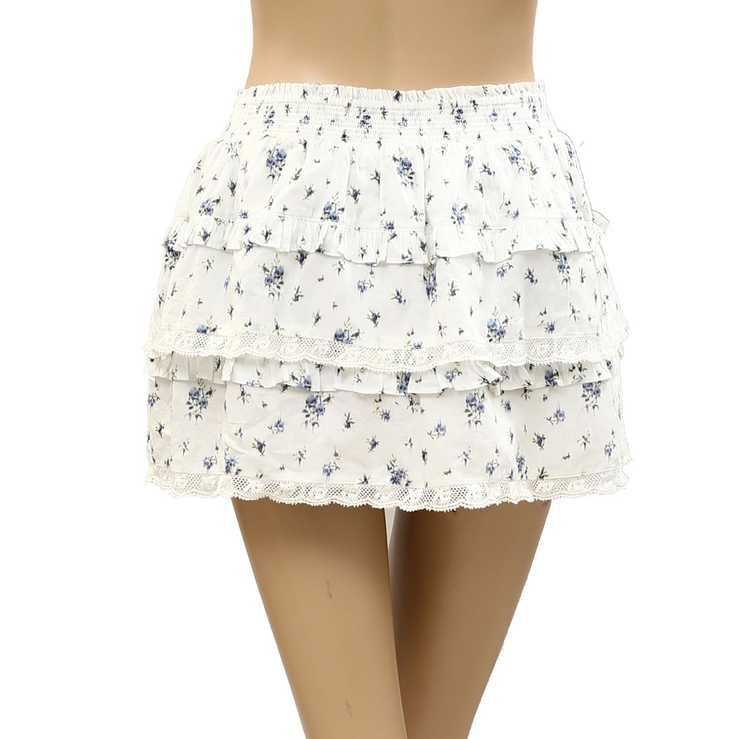Loveshackfancy Ruffle Floral Print Girl Mini Skirt