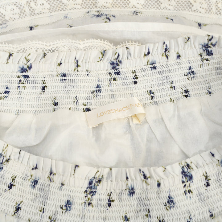 Loveshackfancy Ruffle Floral Print Girl Mini Skirt