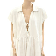 By Anthropologie Solid White Mini Dress