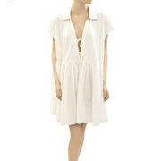 By Anthropologie Solid White Mini Dress