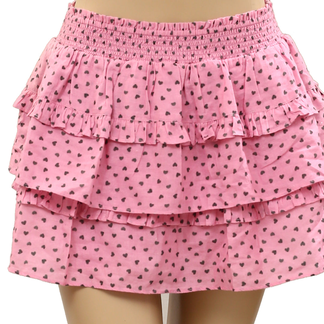 Loveshackfancy Ruffle Heart Print GIrls Mini Skirt