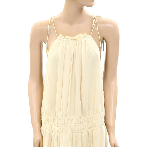 By Anthropologie Sleeveless Ruffle Midi Dress