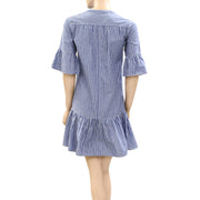 Kerri Rosenthal Striped Printed Buttondown Mini Dress