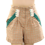 Sezane Plaid & Check Embroidered Shorts