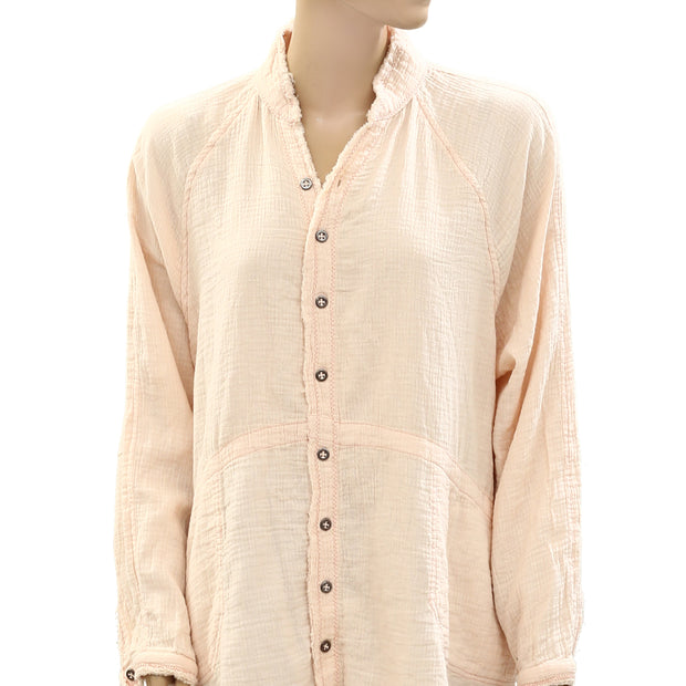 Free People We The Free Summer Daydream Buttondown Shirt Top