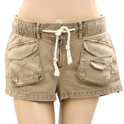 Free People Utility Tan Cotton Solid Short