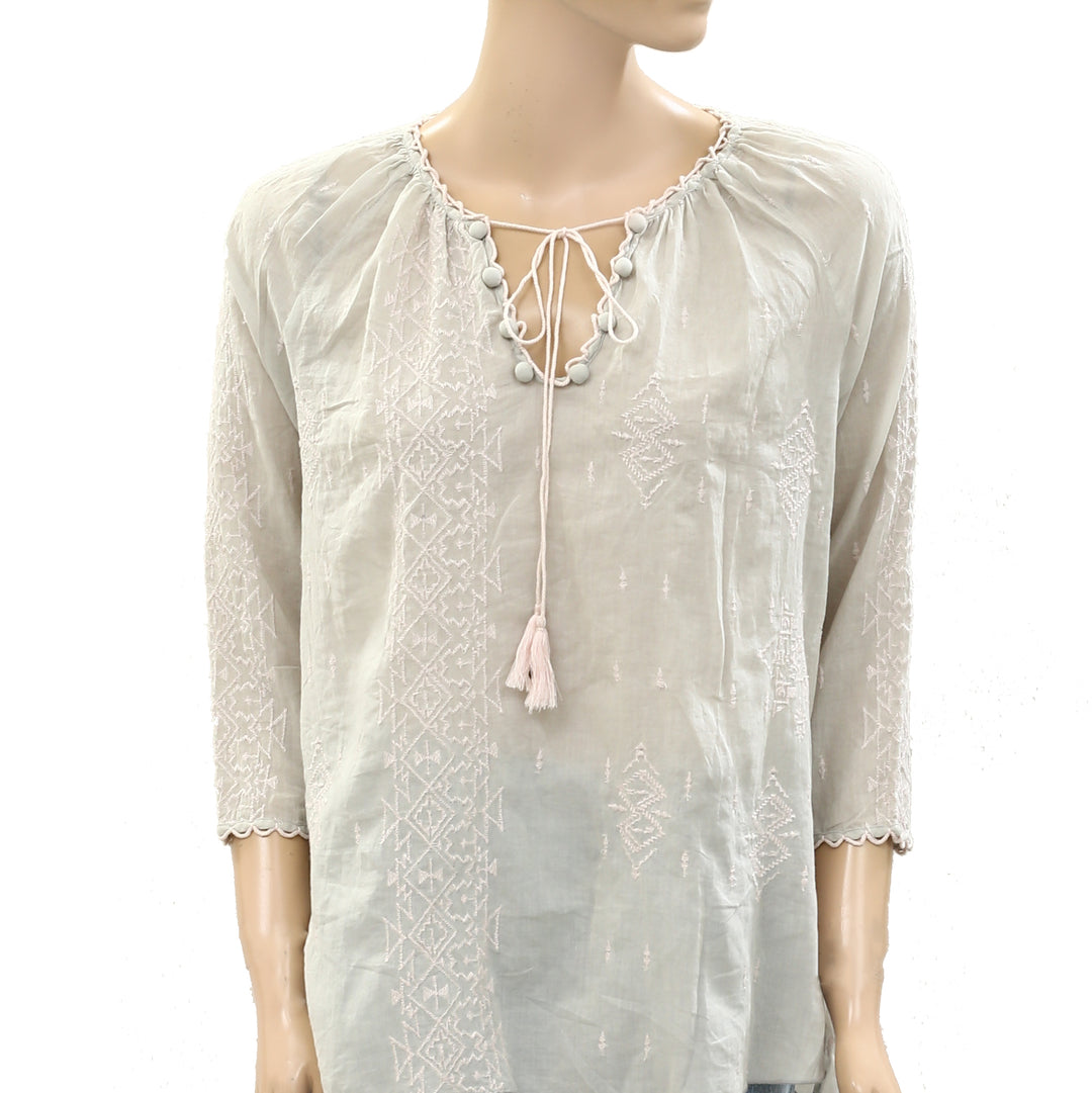 Anthropologie Embroidered Tunic Top