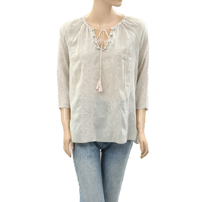 Anthropologie Embroidered Tunic Top
