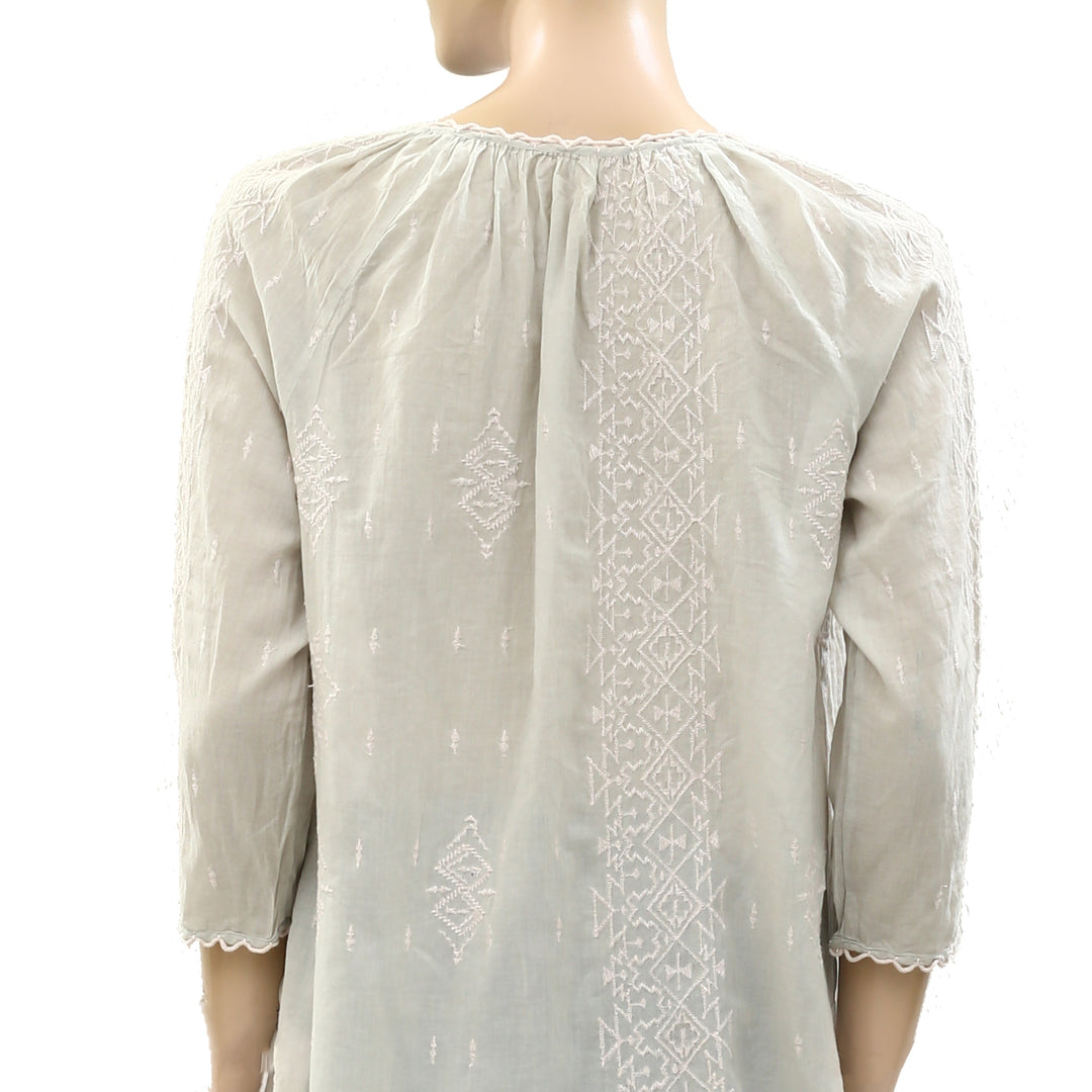 Anthropologie Embroidered Tunic Top