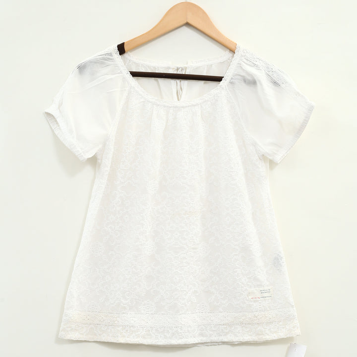 Odd Molly Anthropologie Embroidered White Blouse Top