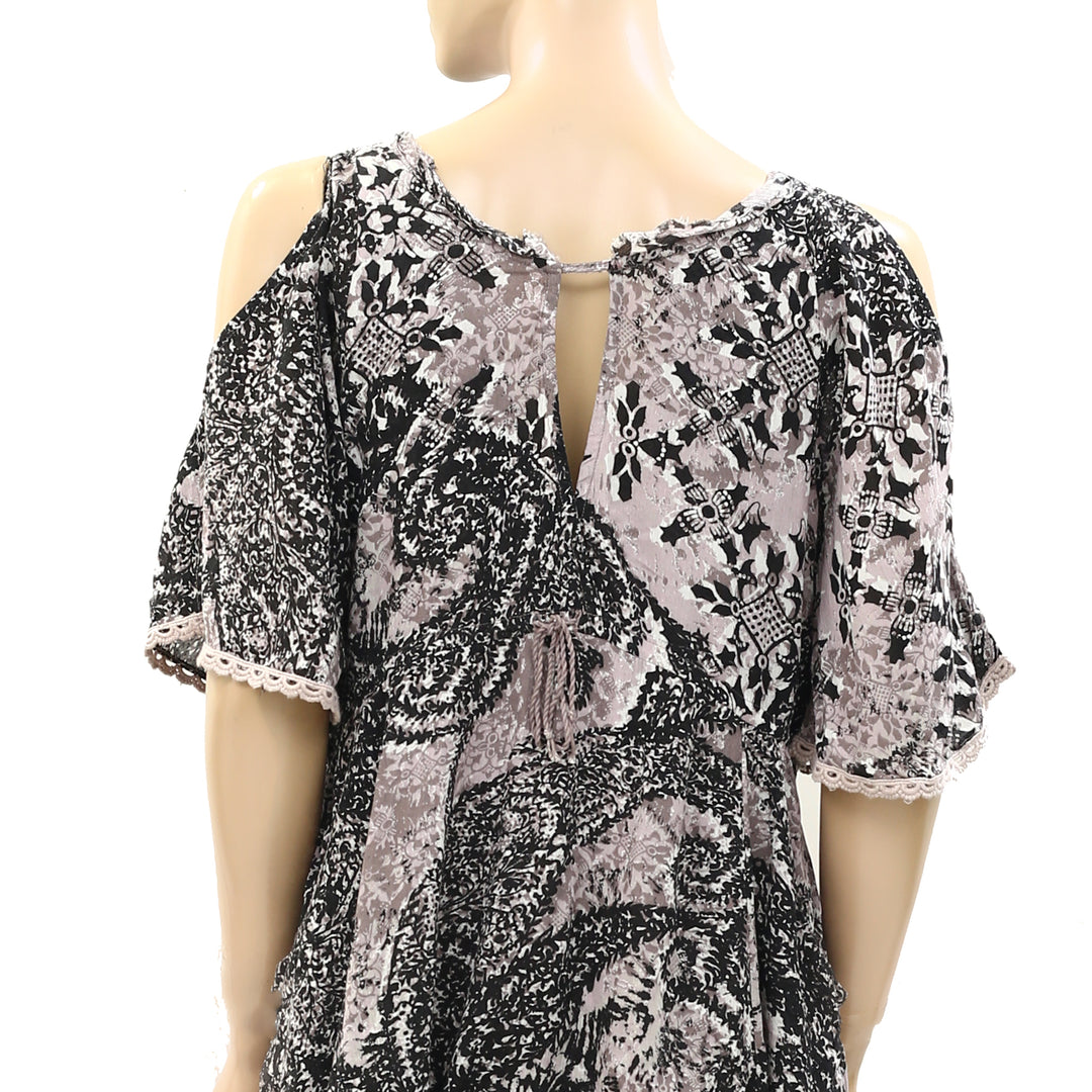 Free People Love Birds Printed Floral Lace Tunic Dress White Chocolate Couture Free People Love Birds Printed Floral Lace Tunic Dress White Chocolate Couture