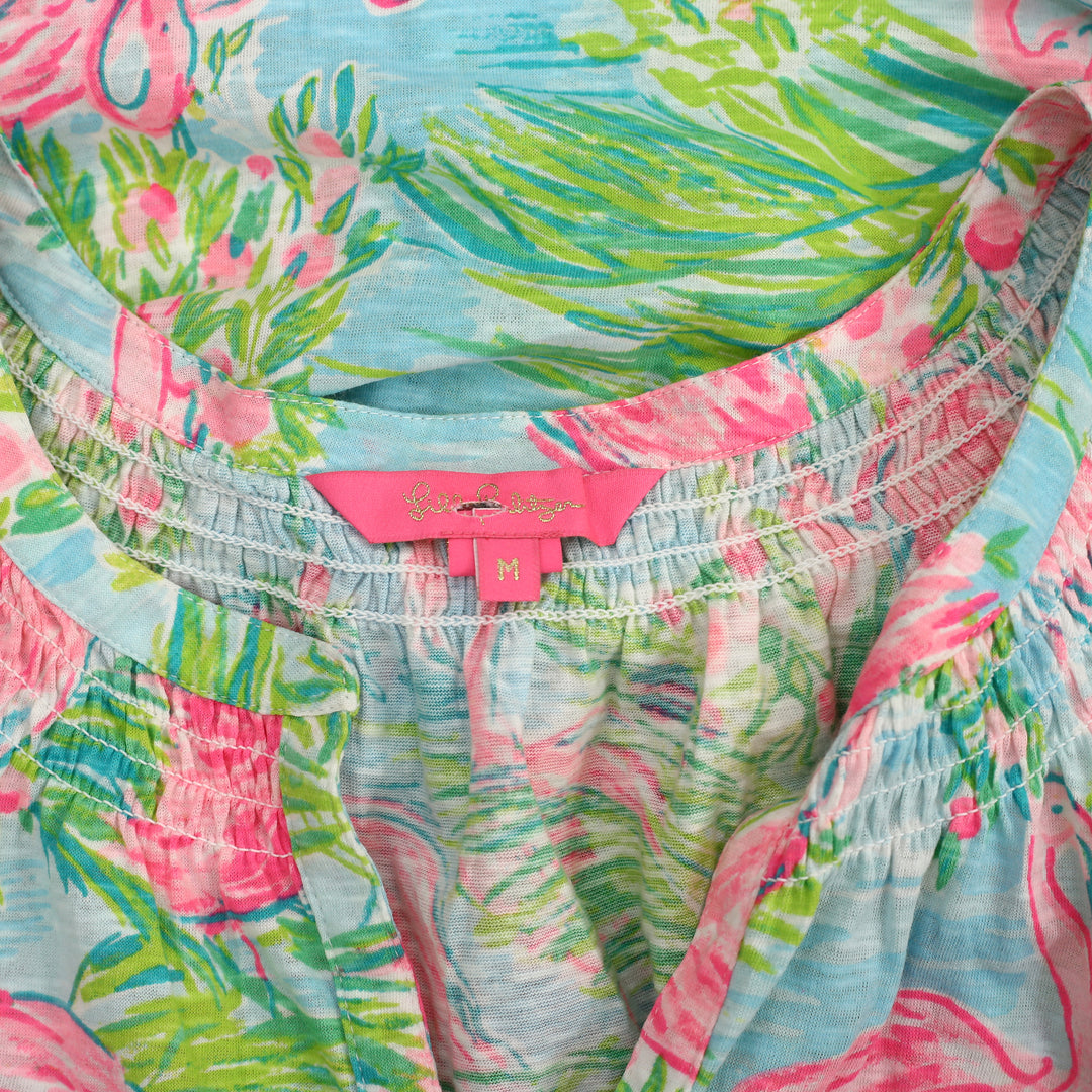 Lilly Pulitzer Essie Flamingo Florida Print Tank Blouse Top
