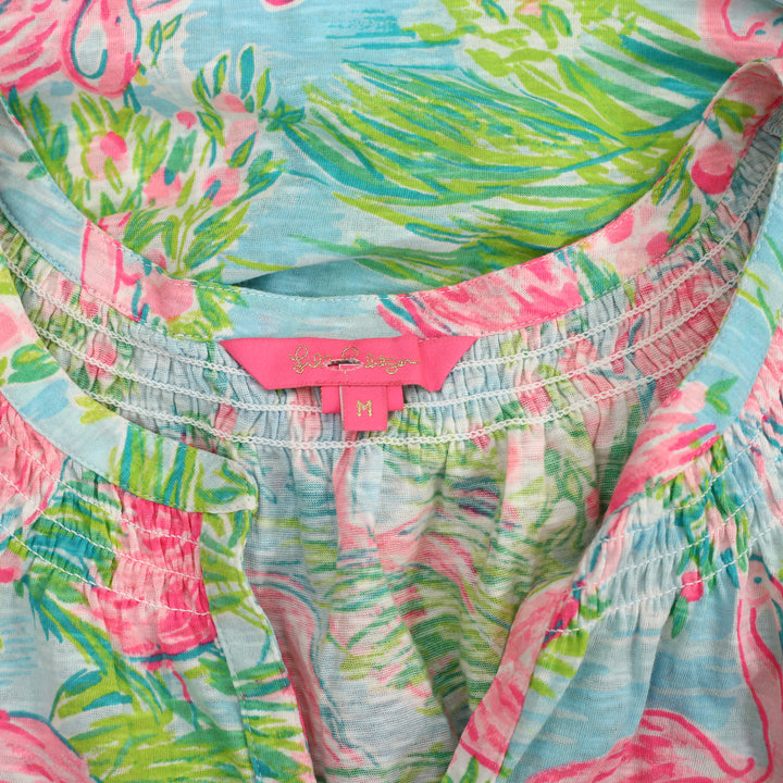 Lilly Pulitzer Essie Flamingo Florida Print Tank Blouse Top
