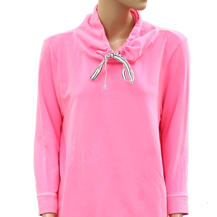Talbots Garment Dyed Funnel Neck Pullover Sweatshirt Top