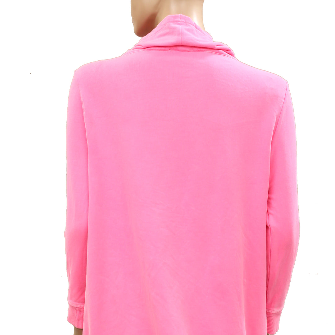 Talbots Garment Dyed Funnel Neck Pullover Sweatshirt Top