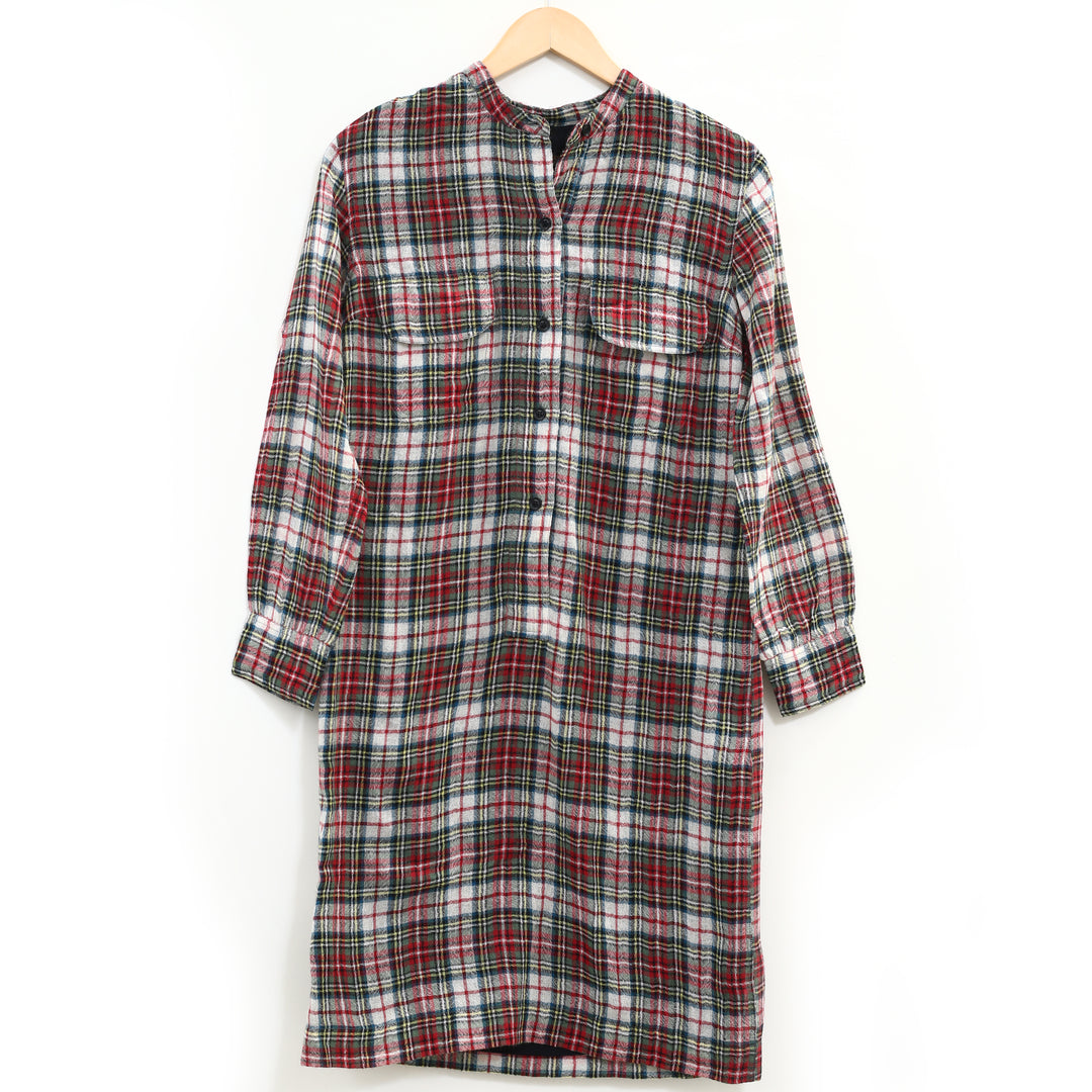 Laurence Dolige Paris Plaid & Check Printed Mini Dress