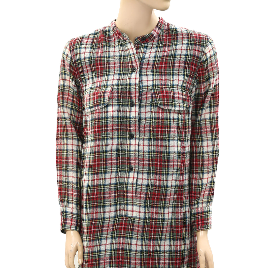 Laurence Dolige Paris Plaid & Check Printed Mini Dress