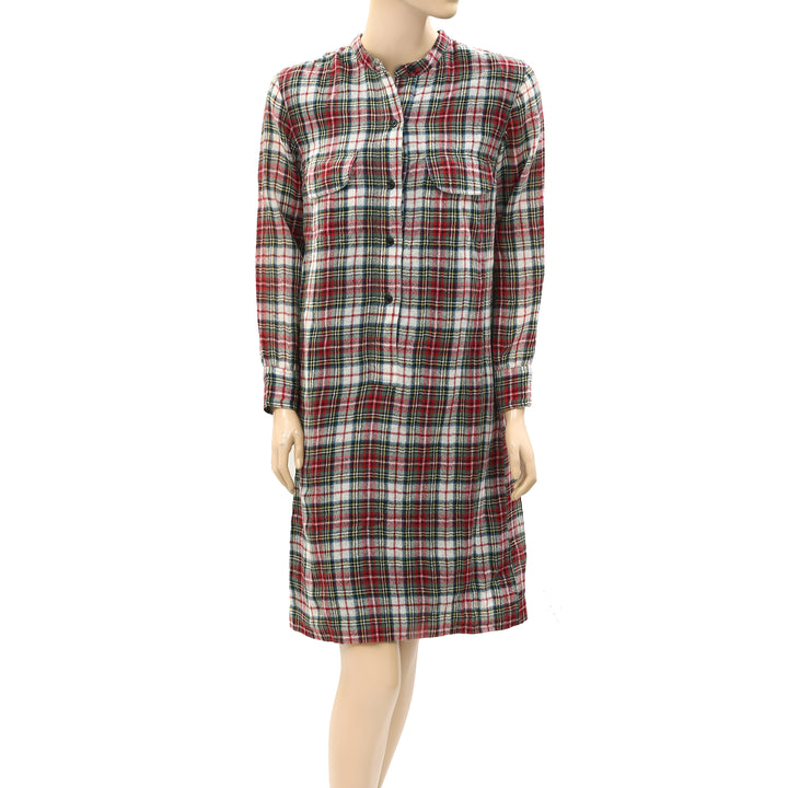 Laurence Dolige Paris Plaid & Check Printed Mini Dress