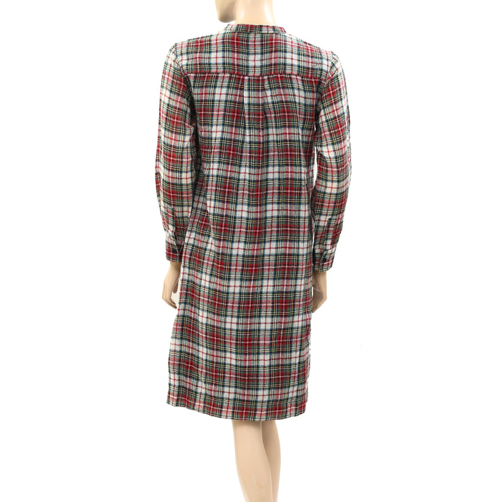 Laurence Dolige Paris Plaid & Check Printed Mini Dress