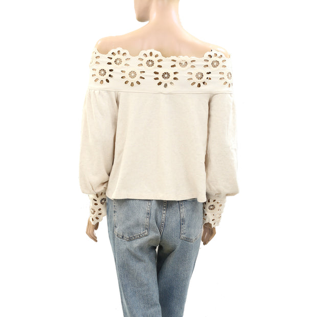 Maeve Anthropologie Eyelet Babydoll Blouse Top