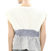 Anthropologie Pilcro Mixed Stripe Babydoll Blouse Top