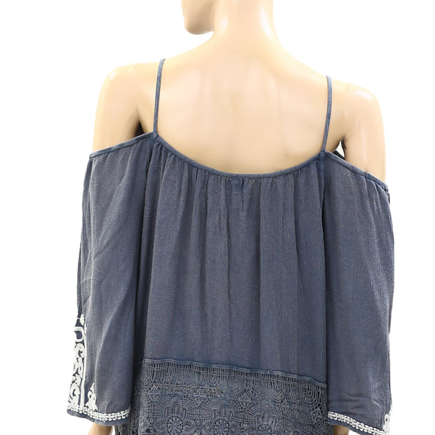Ecote Urban Outfitters Maya Embroidered Tank Blouse Top