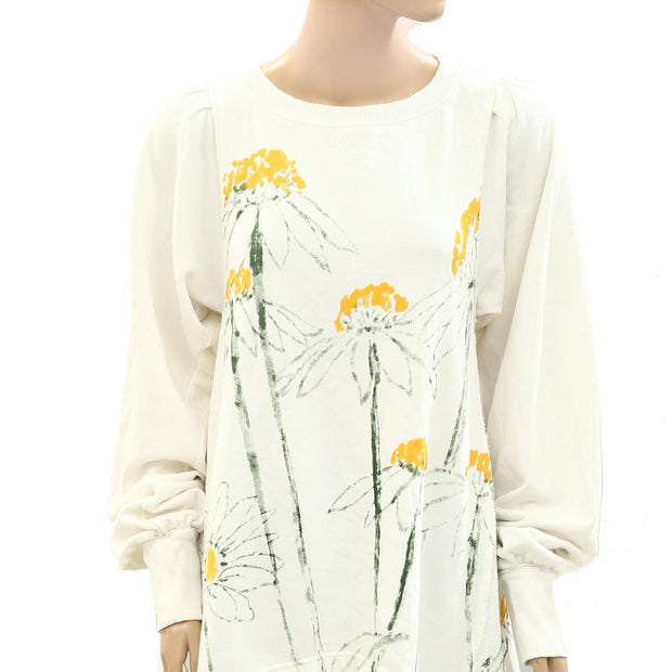 Free People Flowers Sweatshirt Top