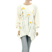 Free People Flowers Sweatshirt Top