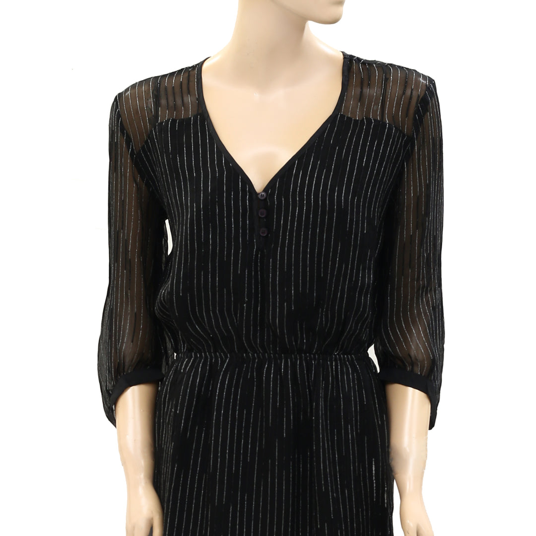 Ecote Urban Outfitters Metallic Striped Mini Dress
