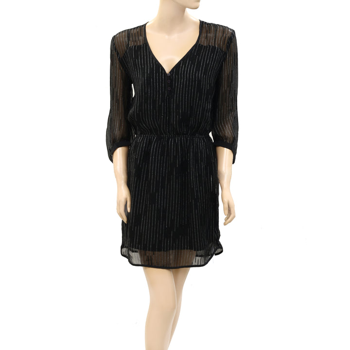 Ecote Urban Outfitters Metallic Striped Mini Dress