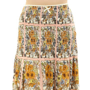 Urban Outfitters UO Shirred-Stretch Sunflower Maxi Skirt