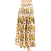 Urban Outfitters UO Shirred-Stretch Sunflower Maxi Skirt