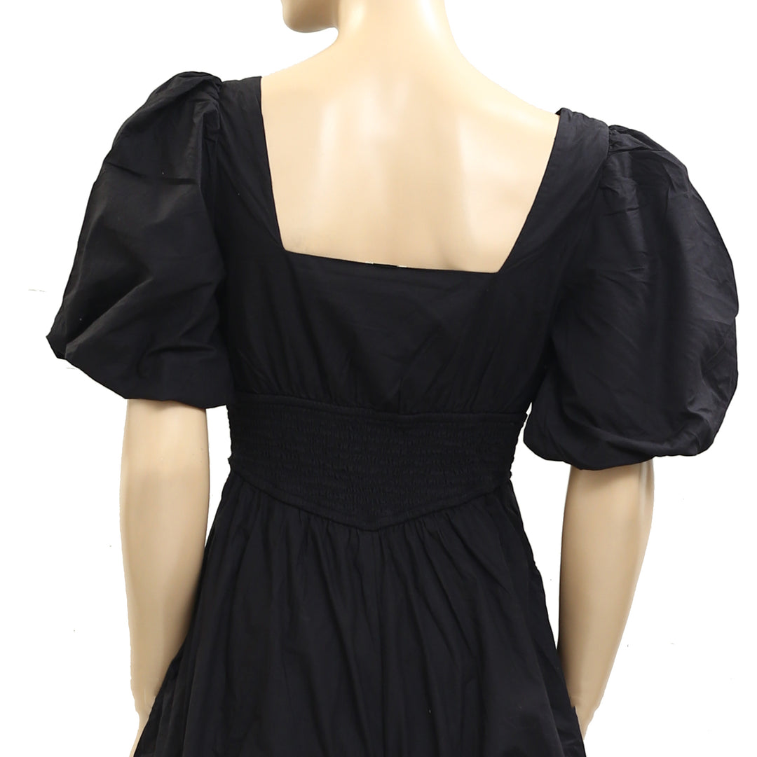 Maeve Anthropologie Puff-Sleeve Smocked Romper