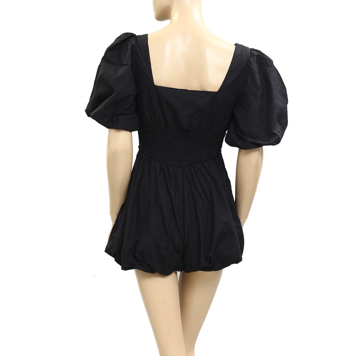 Maeve Anthropologie Puff-Sleeve Smocked Romper