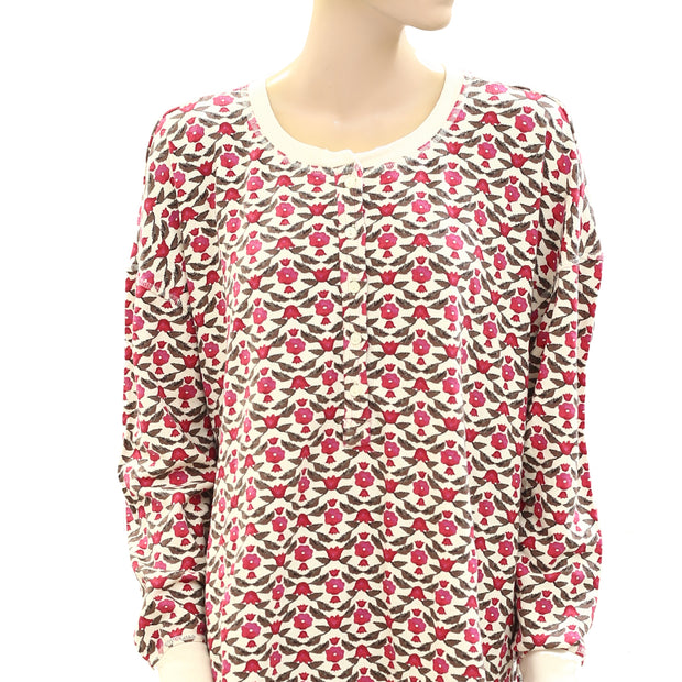 By Anthropologie Long-Sleeve Waffle Knit Pyjama Tunic Top