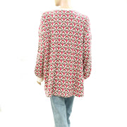 By Anthropologie Long-Sleeve Waffle Knit Pyjama Tunic Top