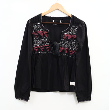 Odd Molly Anthropologie Embroidered Embellished Blouse Top