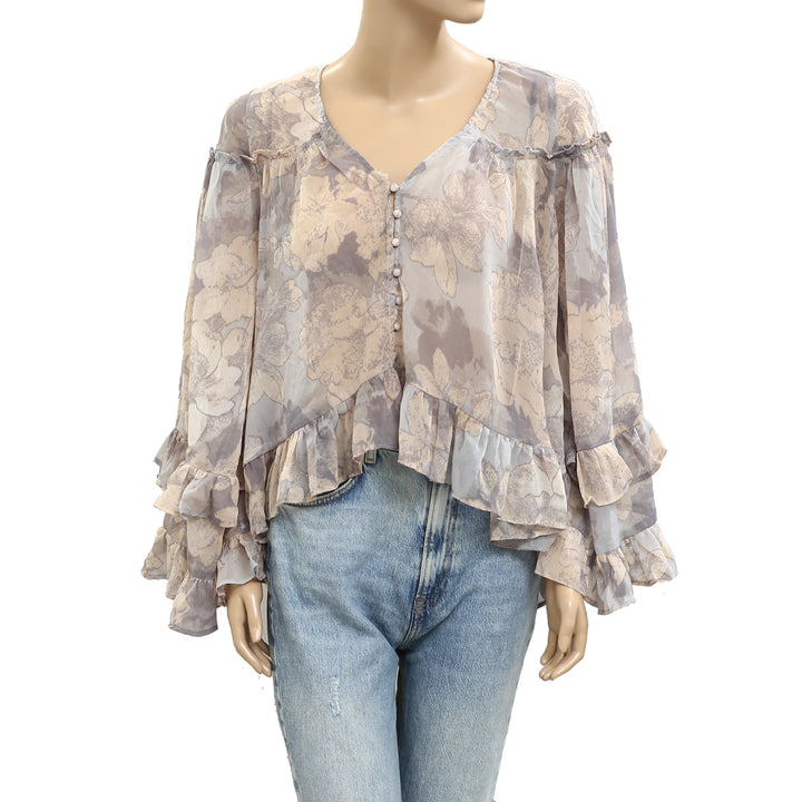 Free People Floral Printed Top
