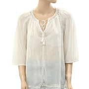 Alice + Olivia Mapton Crochet Lace Blouse Top